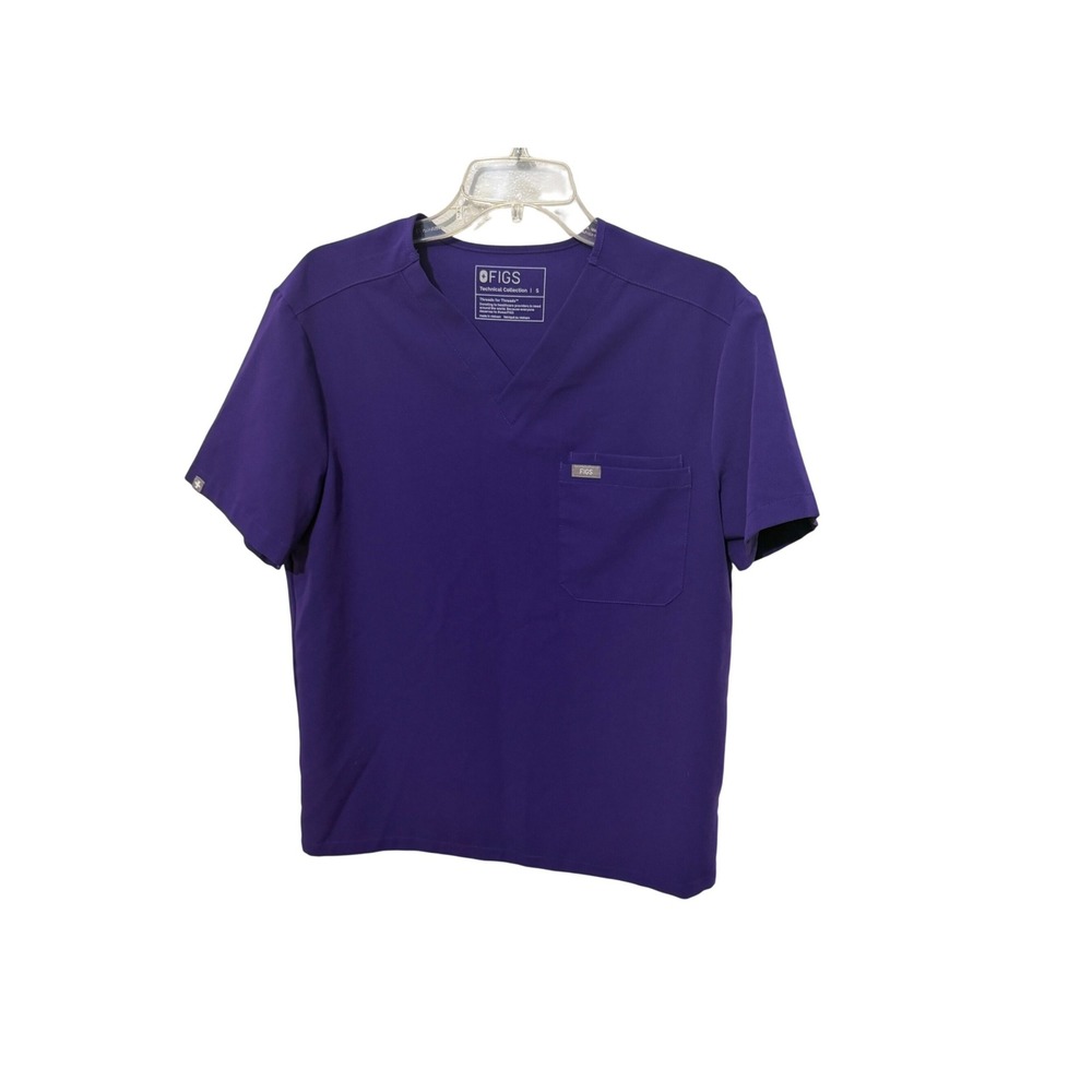 FIGS Leon Scrub Top Mens S Purple V-Neck Technical Collection 1000199
